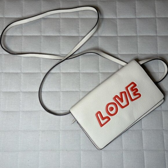 Coach leather Keith Haring fold over clutch crossbody - Picture 1 of 16